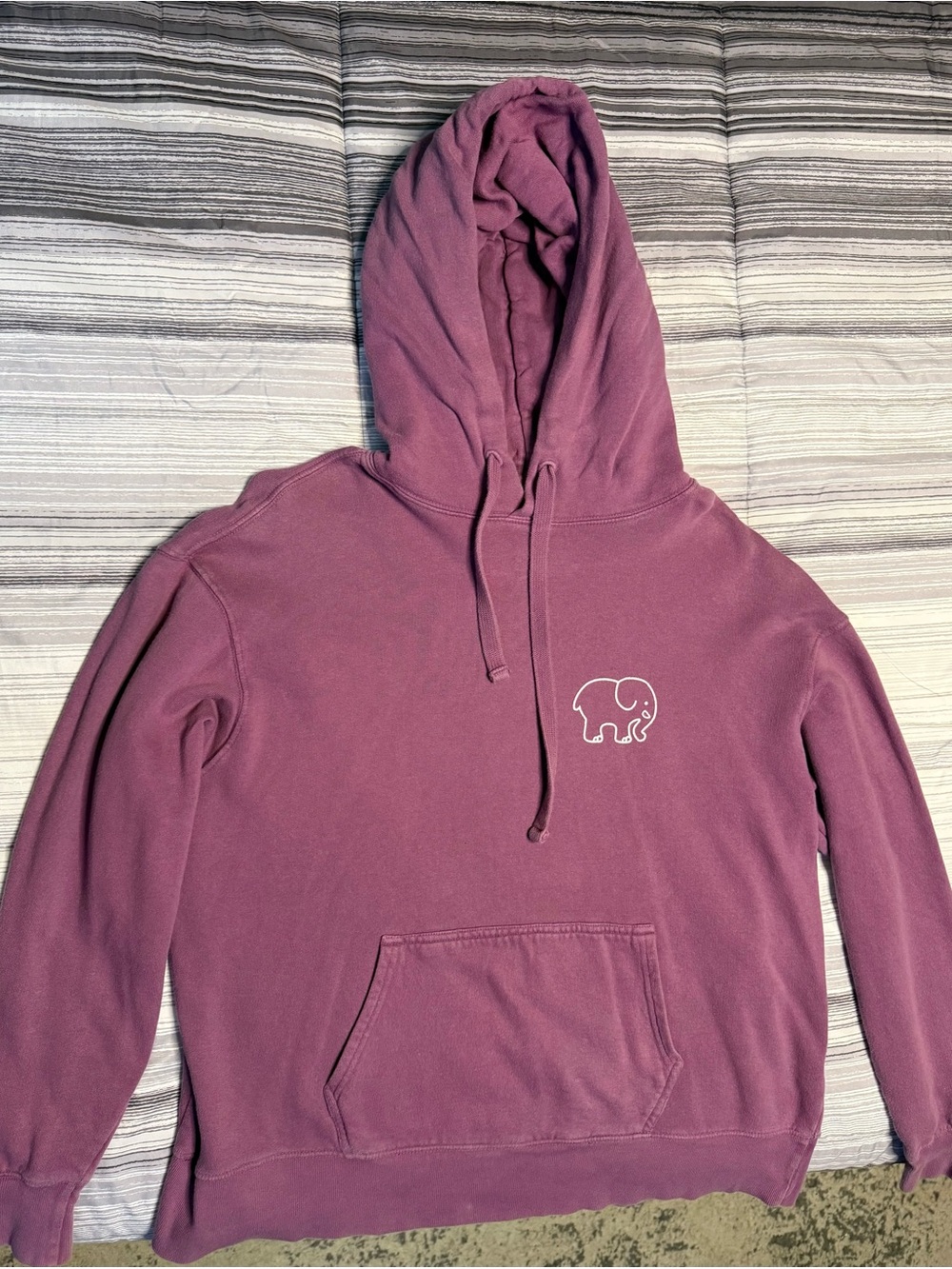 Women’s Ivory Ella Mauve Crewneck Hoodie with White Elephant Logo
